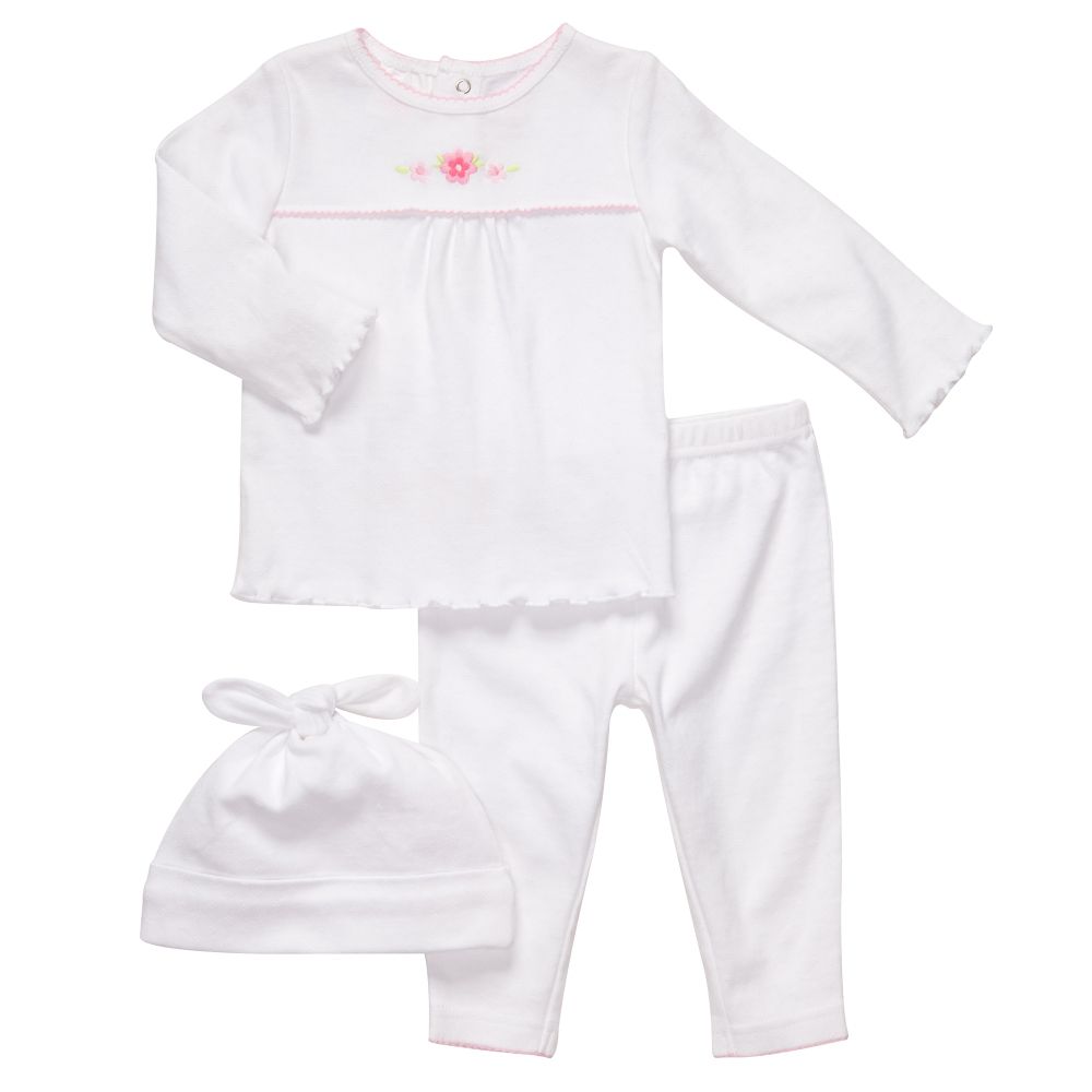 Carter's Newborn Girl's 3 Piece Pointelle Pantset with Cap at Sears.com