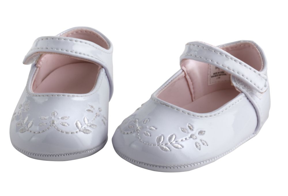 Little Wonders Baby Girl's Patent One-Strap Soft Sole Shoe - White at Kmart.com