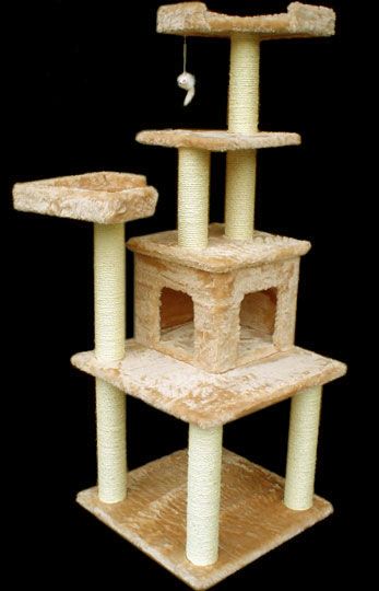 Majestic Pet Products 64" Kitty Cat Furniture Scratcher Sisal Scratching post Condo House Tree at Kmart.com