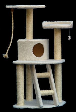 Majestic Pet Products 48" Kitty Cat Furniture Scratcher Sisal Scratching post Condo House Tree