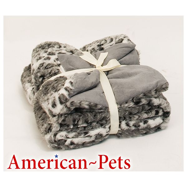 American Pets Silver And Black Cheetah Animal Print Throw 50" X 60 APT-C silver and black