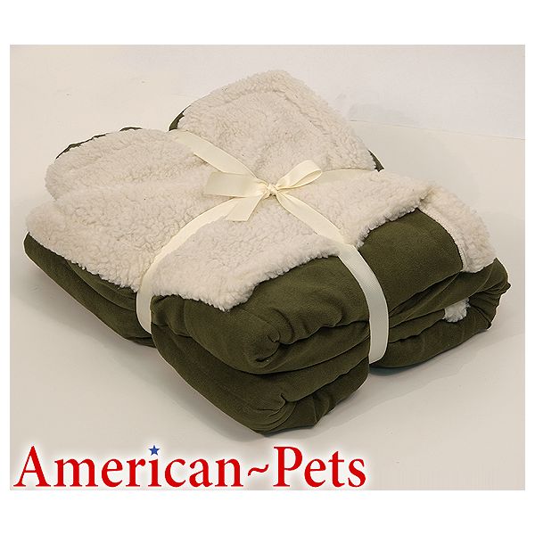 American Pets Sage Suede And Berber Cross Hatch Throw SBXT-Sage