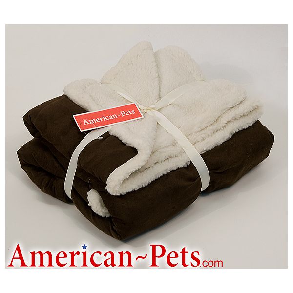 American Pets Chocolate Suede And Berber Cross Hatch Throw SBXT-Choc