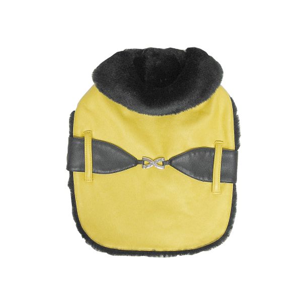 Anima Faux Leather Coat - Yellow, Large B048901-L-Yellow