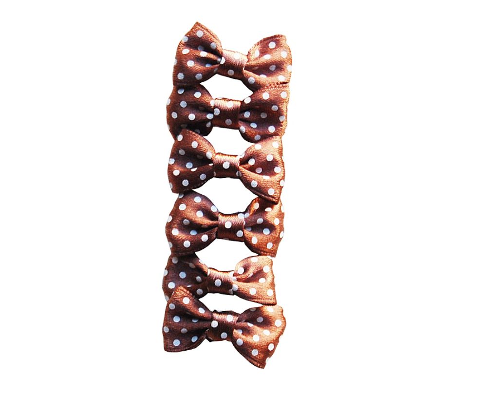 Anima Brown Polka Dot Satin Dog Bow Barrettes - 6 per pack at Kmart.com