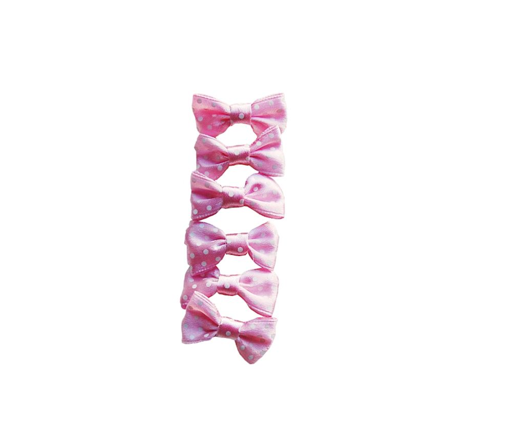Anima Pink Satin Polka Dot Dog Bow Barrettes - 6 per pack at Kmart.com