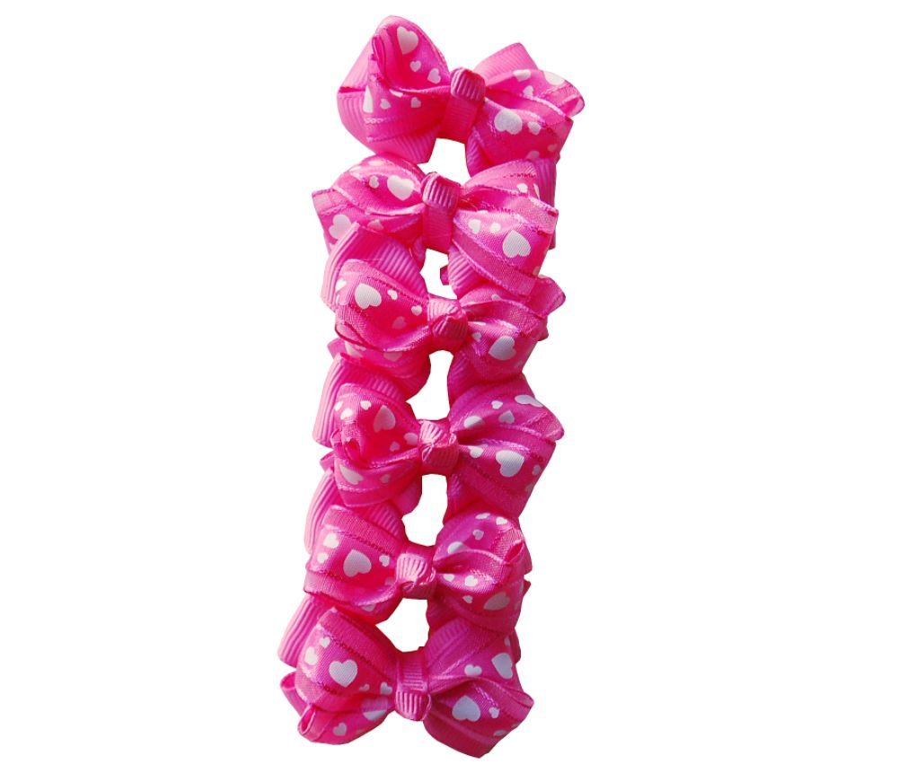 Anima Pink Hearts Dog Bow Barrettes - 6 per pack