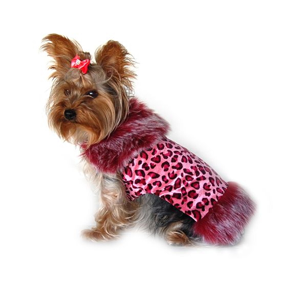 Anima Elegant Leopard Coat - Pink, Size - Xxsmall: 6.4" Length X 10. RC96764-PK-XXS