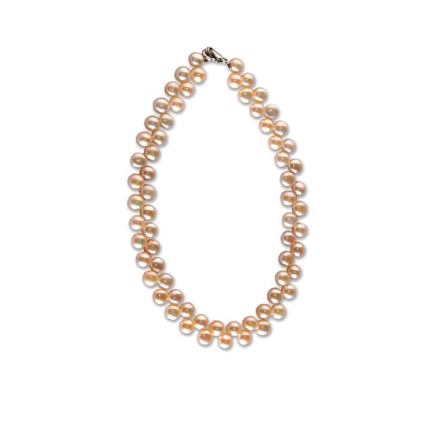 Anima Double Pink Pearl Necklace-10" PB004-10