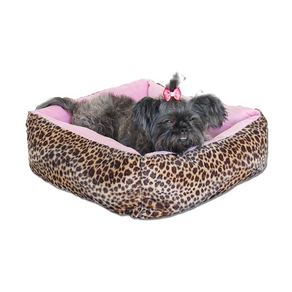 Anima Extra Extra Small Soft Plush Flip Leopard Pet Bed DOB027