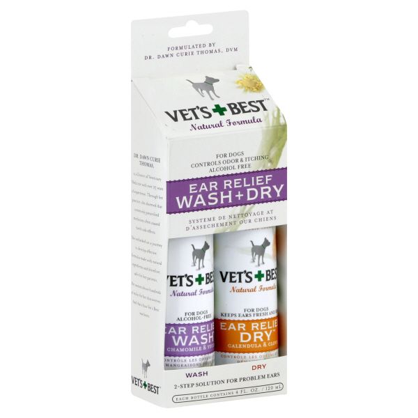 Veterinarian's Best Inc. (Bram) Vet's Best Ear Relief Wash + Dry, For Dogs, 2 - 4 fl oz (120 ml) bottles at Kmart.com