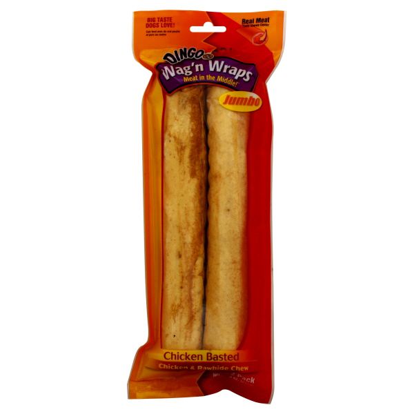 United Pet Group (Dingo Brand) Dingo Wag'n Wraps Chicken & Rawhide Chew, Chicken Based, Jumbo, 2 chews [9 oz (255 g)] at Kmart.com