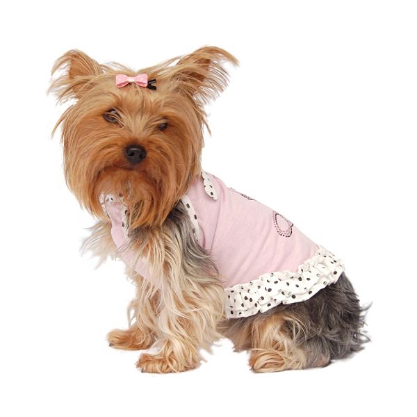 Anima International Sundress - Pink W/ White Polka Dot Trim AN10123-S-PK