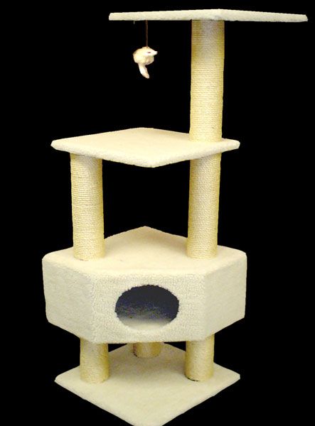Majestic Pet Products 52" Kitty Cat Tree Furniture House Post Scratcher Condo Scratching Post
