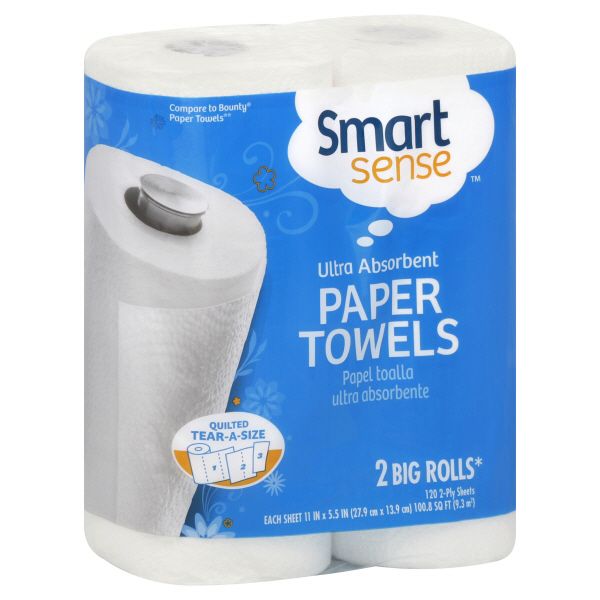 Smart Sense Paper Towels, Tear-A-Size, 2-Ply, 2 rolls at Kmart.com