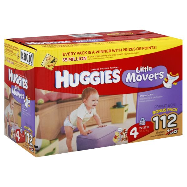 Huggies Little Movers Diapers, Size 4 (22-37 Lb), Disney Winnie The ...