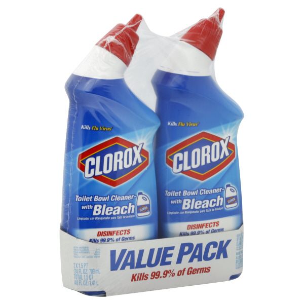 Clorox Toilet Bowl Cleaner, with Bleach, Value Pack, 2 - 24 fl oz (1.5 pt) 709 ml bottles [48 fl oz] at Kmart.com