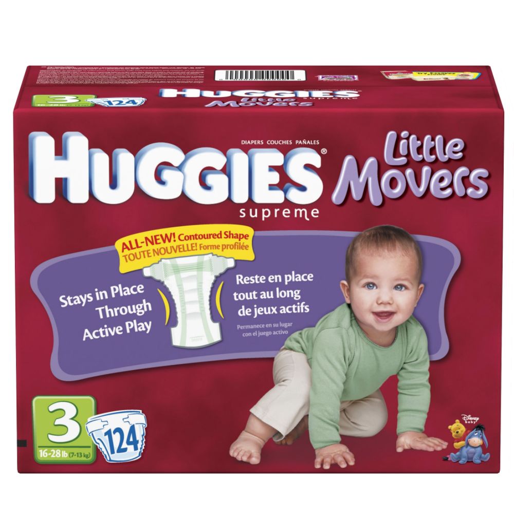 Huggies Supreme Little Movers Size 3 Disposable Diaper Giant 124 Pack
