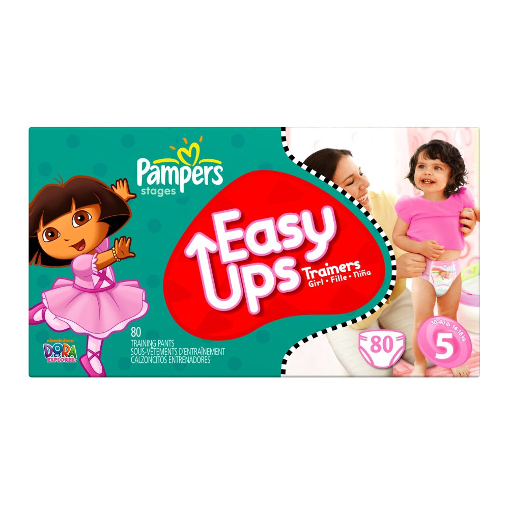 Pampers Easy Ups Dry Max Trainers for Girls Value Pack Diapers Size 5 Diapers 80 Count