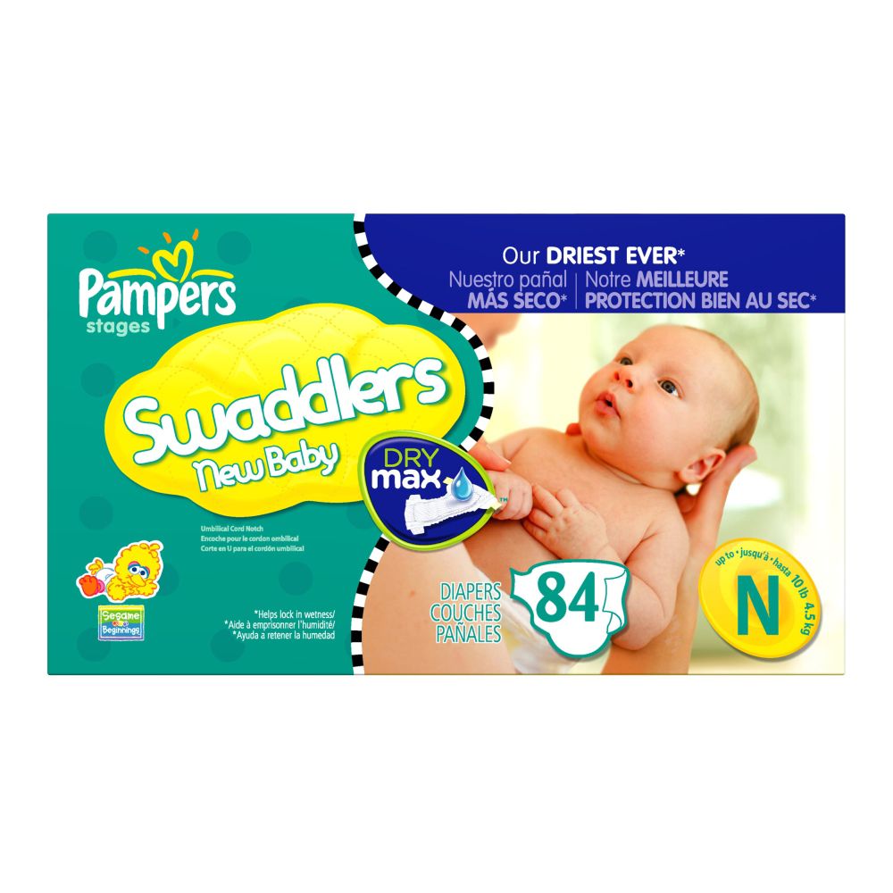 Pampers Swaddlers Dry Max Diapers Size N 84 Count