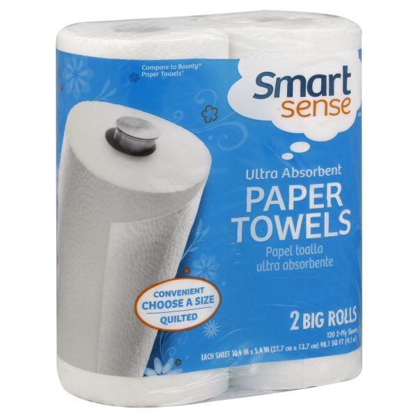 Smart Sense Paper Towels, Big Roll, 2-Ply, 2 rolls at Kmart.com