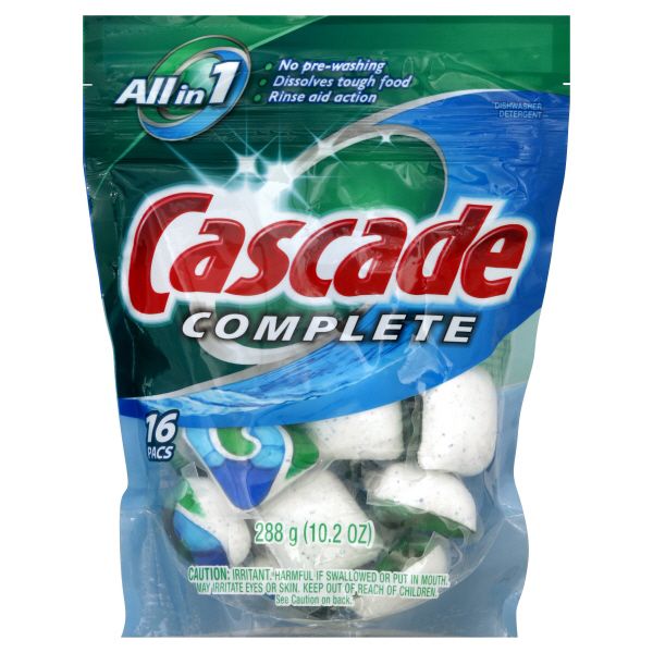 Cascade Complete All in 1 Dishwasher Detergent, 16 pacs [10.2 oz (288 g)]