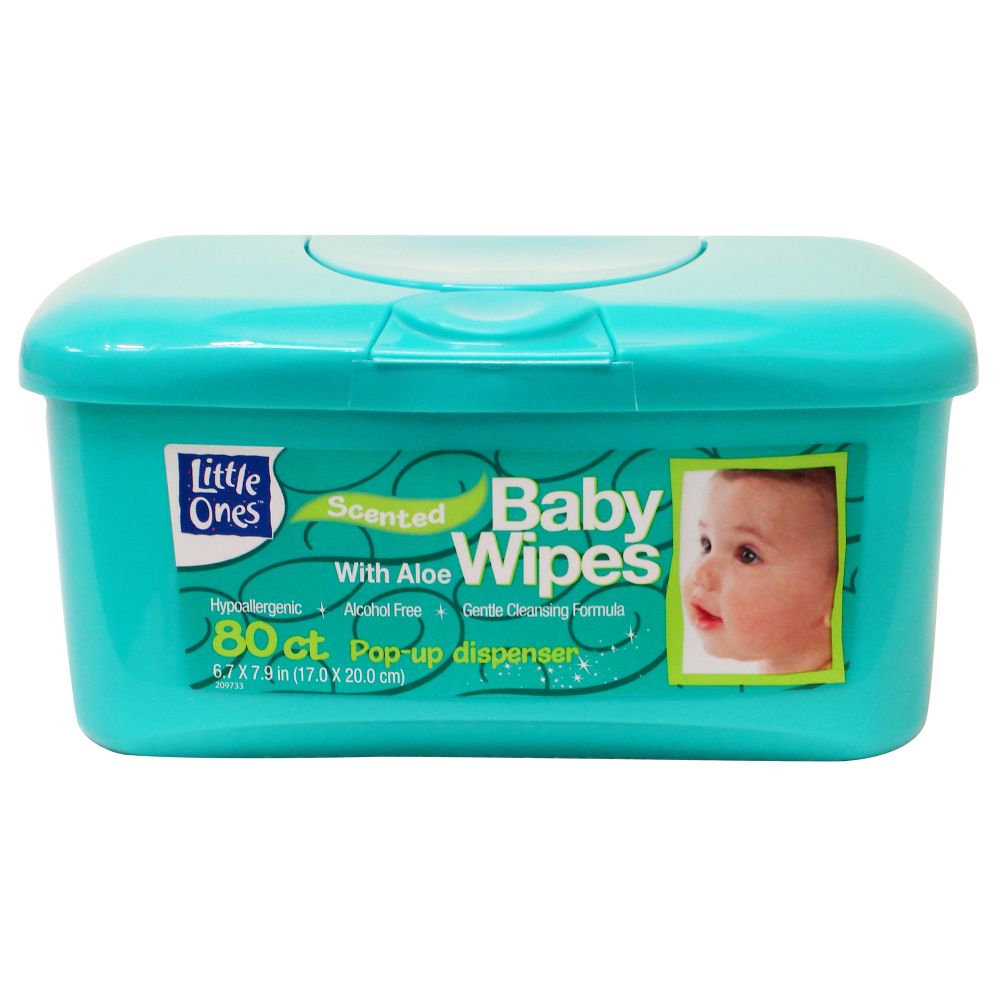 Little Ones Scented Baby Wipes in Tub - 80 Count
