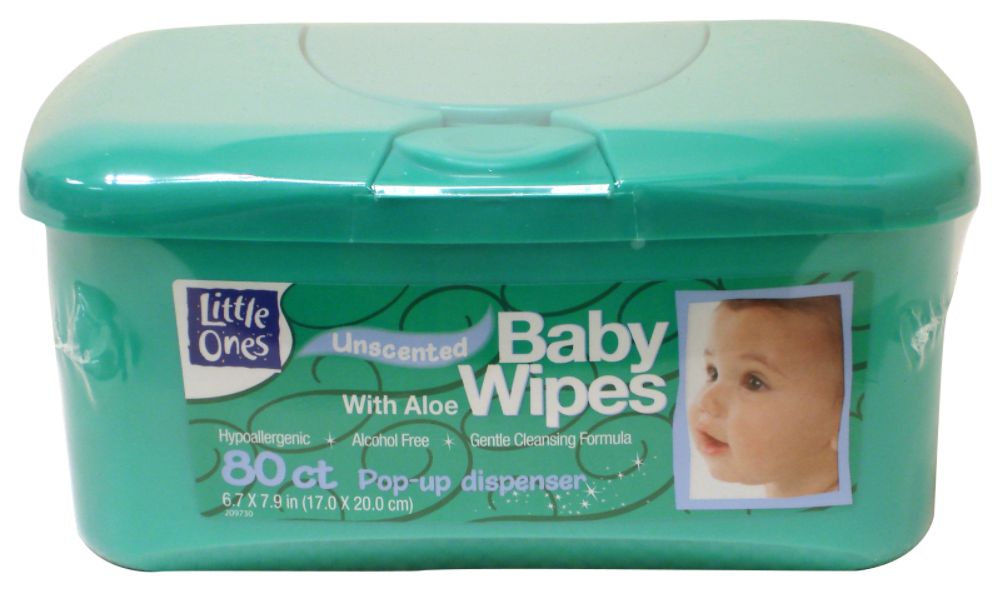 Little Ones Unscented Baby Wipes in Tub - 80 Count