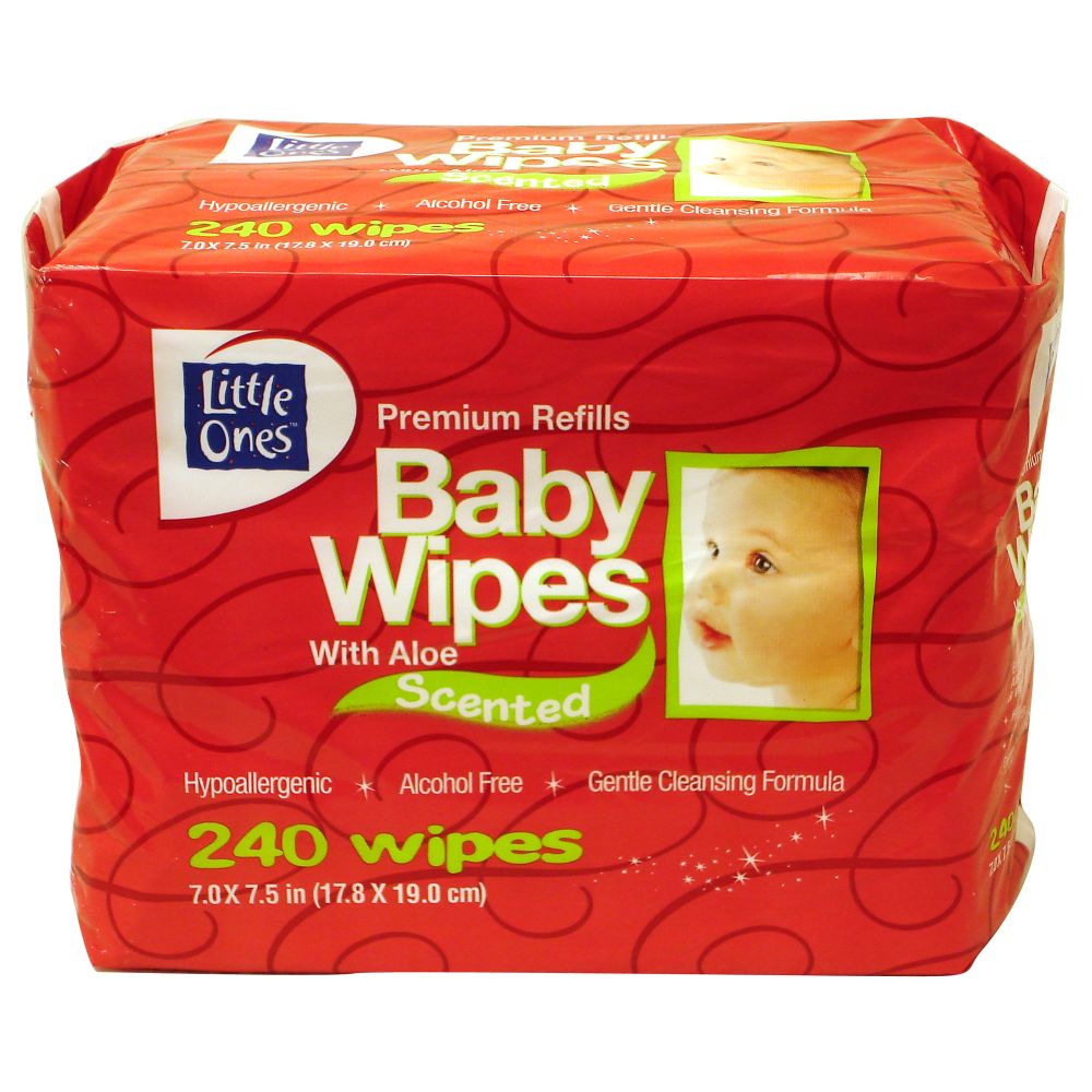 Little Ones Premium Scented Baby Wipes with Aloe Refill - 240 Count