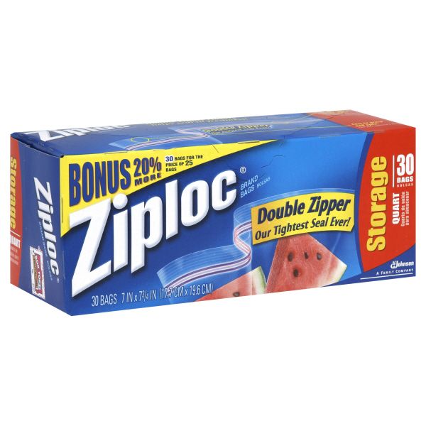 Small Vacuum Storage Bags on Ziploc Storage Bags  Quart  30 Bags