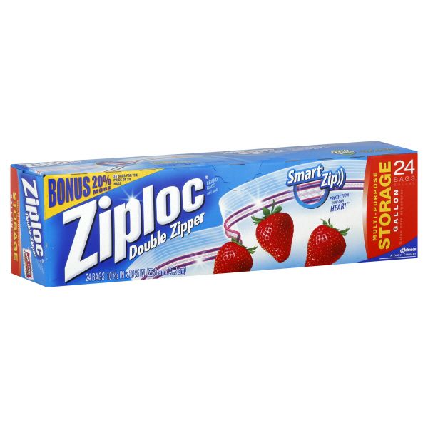 Storage Bags, Multi-Purpose, Double Zipper, Gallon, 24 bags                                                                      at mygofer.com