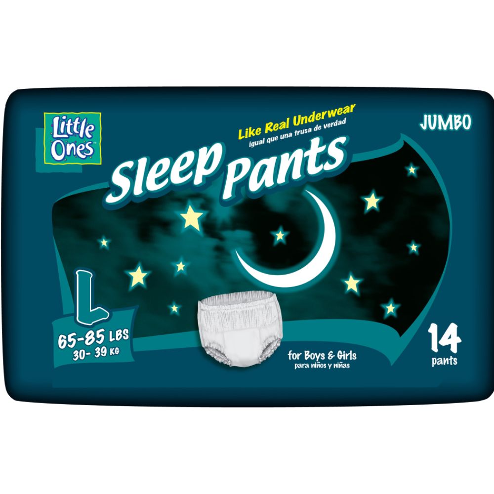 Little Ones Jumbo Sleep Pants For Boys And Girls Large Size, 65-85 lbs. - 14 Count