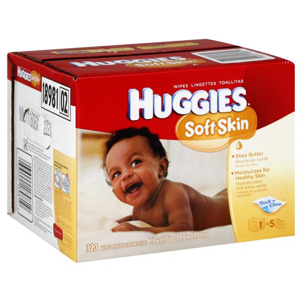 Huggies Soft Skin Wipes, Shea Butter, 320 wipes
