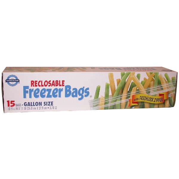 American Fare Reclosable Freezer Bags Gallon 15 Count 72572311