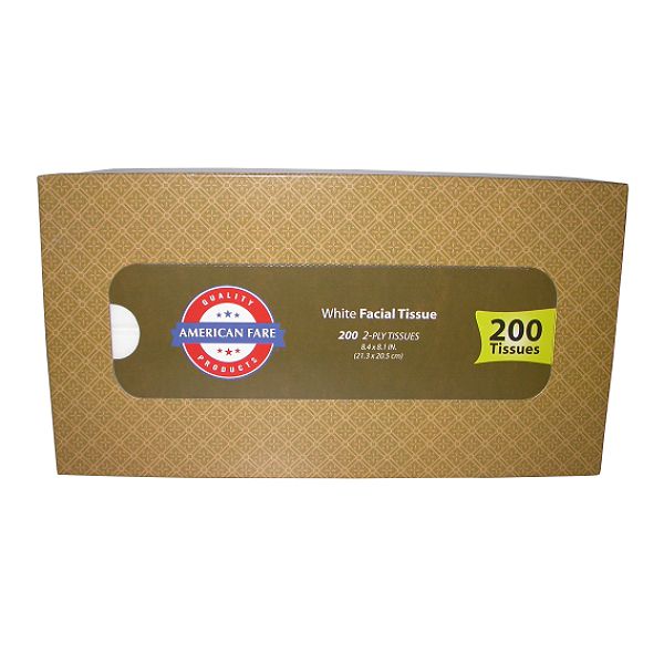 American Fare Facial Tissue 2-ply White 200 Count Horizontal Box 74518811