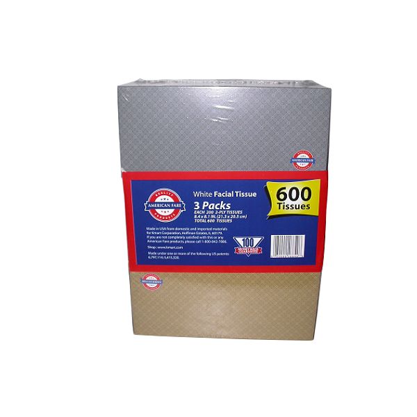 American Fare Facial Tissue 2-ply White 200 Count 3 Pack Horizontal 74551611