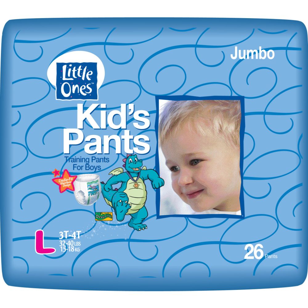 Little Ones Jumbo Box Kid's Pants For Boys Large 3T-4T, 32-40 lbs. - 26 Count