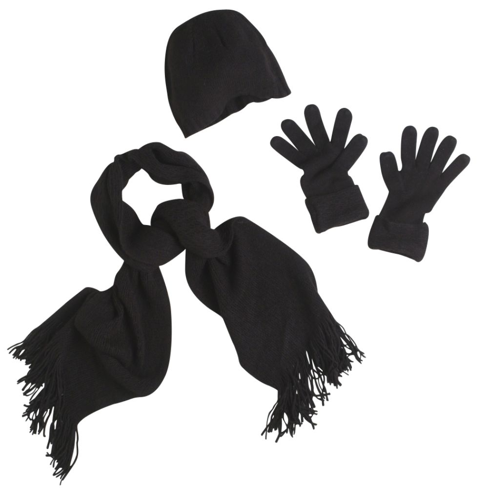 Joe Boxer Textured Hat Scarf & Glove Set
