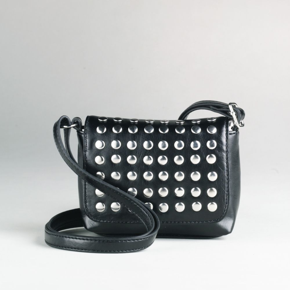Attention Metallika Studded Flap Mini Handbag