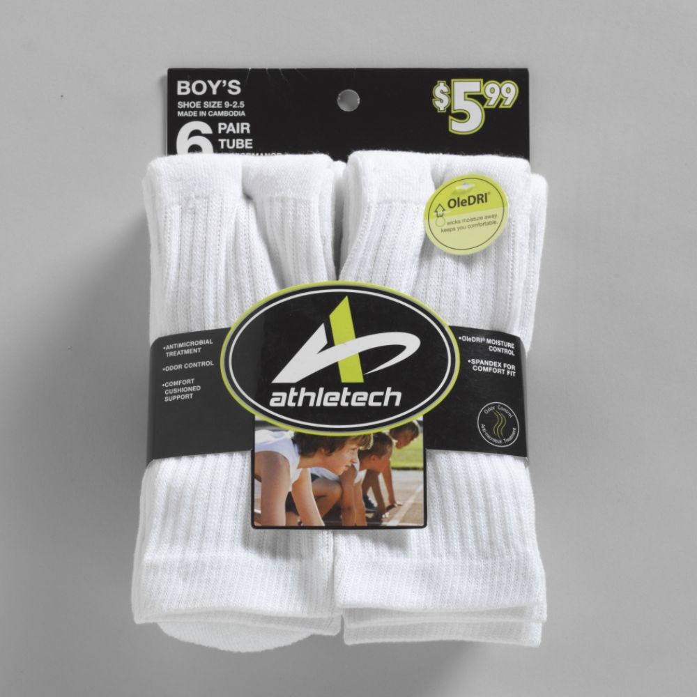 Athletech Boy's Six-Pair Tube Socks at Sears.com