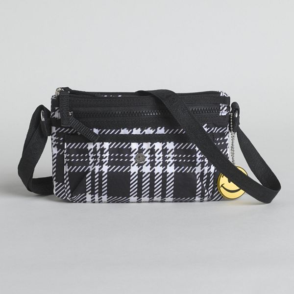 Black and White Plaid Mini Crossbody Purse for Tweens