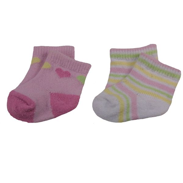 WonderKids Infant Girl's 2-Pack Microvelour Booties 0-6 Months