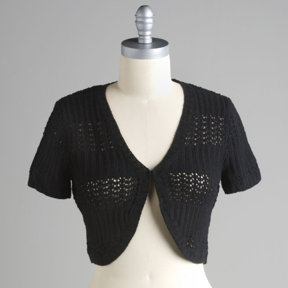 Spense Cap Sleeve Crochet Border Shrug