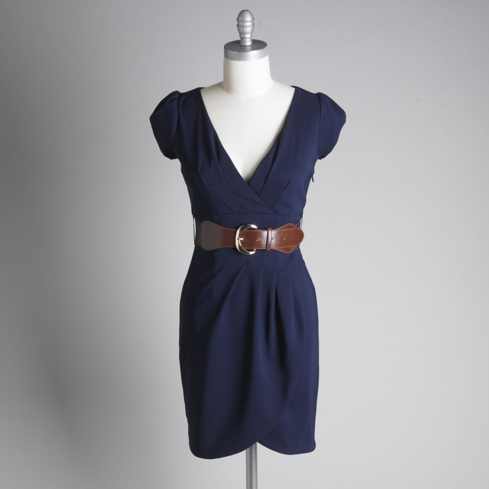 Corey P. Women's V-neck Belted Dress
