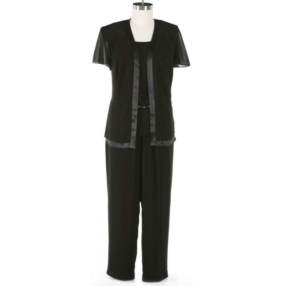 Studio 1 Women's Plus 2 Piece Flutter Sleeve Pant Set