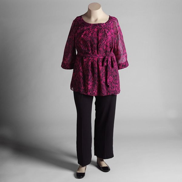 Dana Kay Two-piece Women's Tunic & Trousers Set - Plus