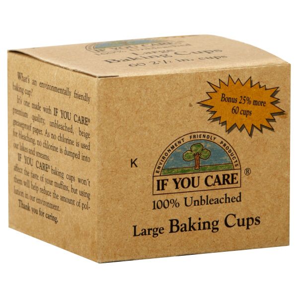 If You Care Large Baking Cups, Unbleached, Large, 60 - 2.5 in cups Pack of 24