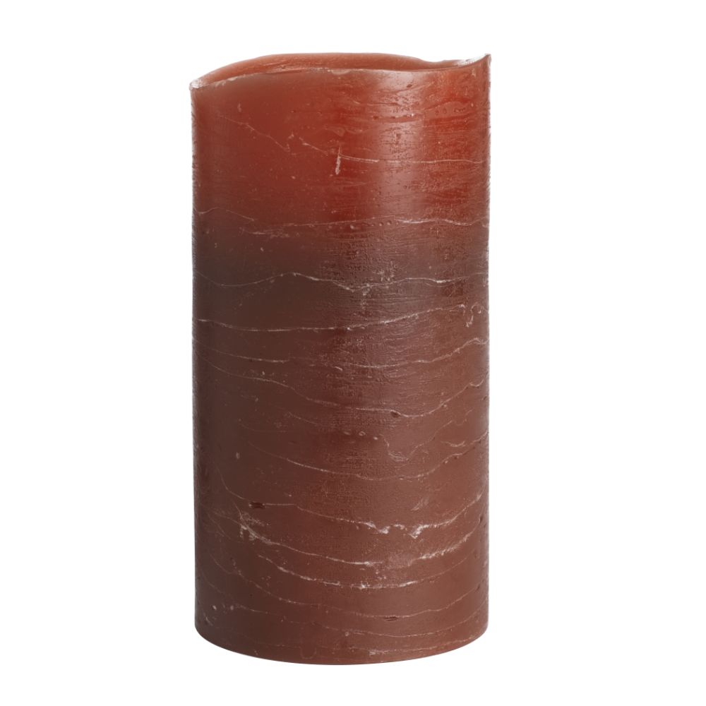 Essential Home Flameless 3 in X 6 in Pillar Candle Brown Cedar