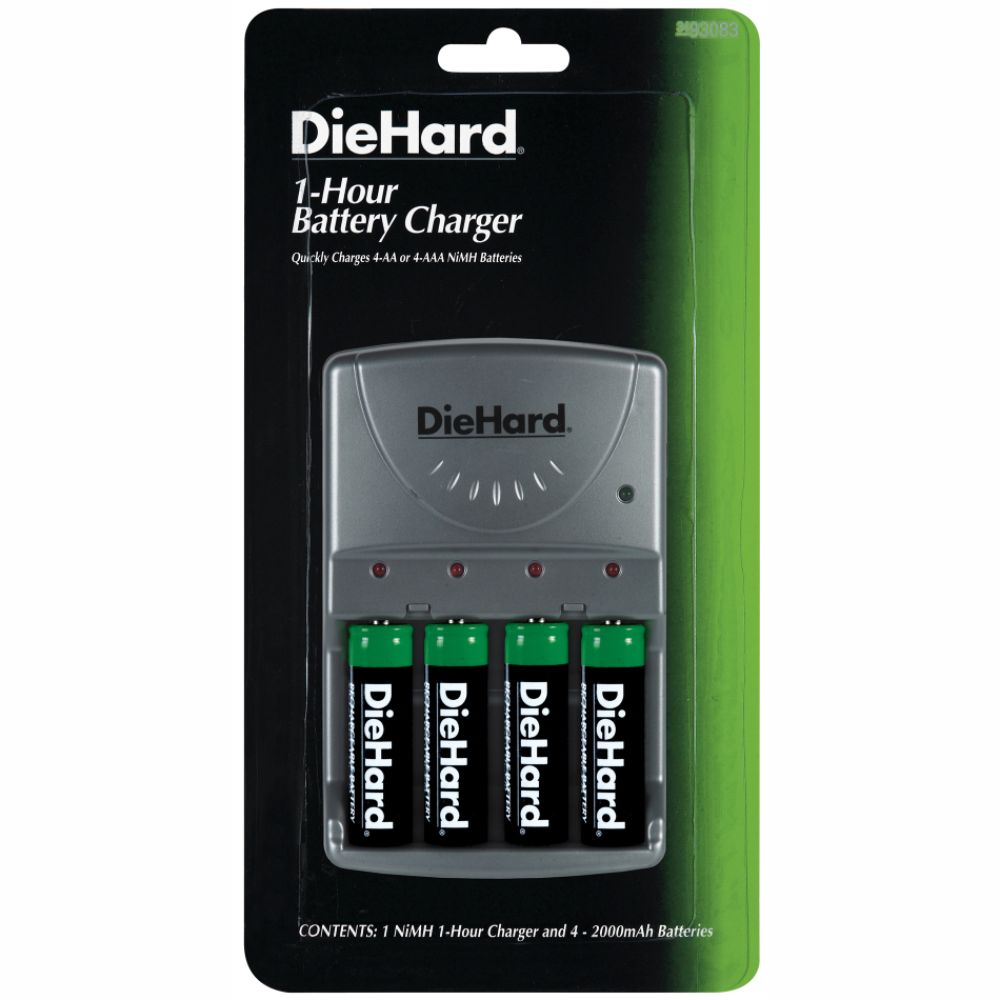 DieHard Rechargeable 1 Hour Battery Charger witth Batteries EVEREADY 
