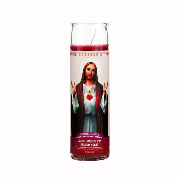 Religious Candles 8in Sacred Heart Cinnamon Candle